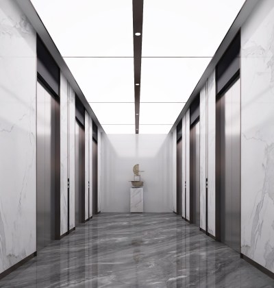 现代电梯间3D模型下载